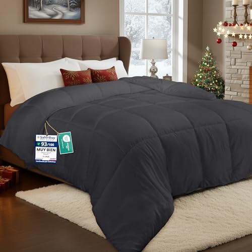 Utopia Bedding Edredón Acolchado 220x240 cm, Edredon Cama 135/150, Relleno Nórdico 200 gr/m² en 100% Microfibra (Gris)