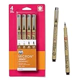 Sakura Pigma 50040 Micron Blister Card Ink Pen Set, Sepia, Pigma 4CT Set