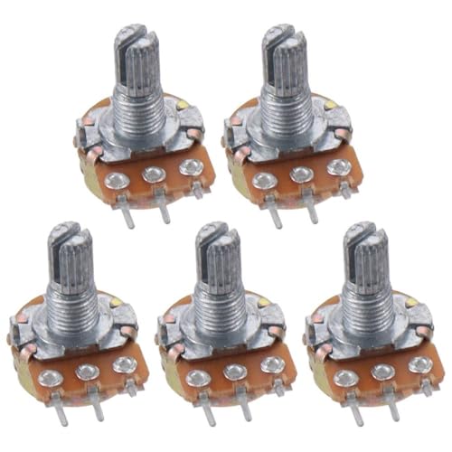 AllGIFT 5 Pcs B50K 50K Ohm Adjustment Single Linear Rotary Taper Potentiometer
