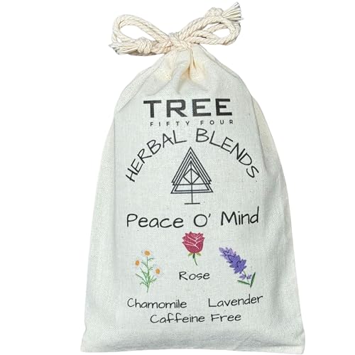 Peace O' Mind Herbal Blend - Chamomile, Red Rose Petals, Lavender | Natural Caffeine Free Tea & Smoke Blend by Tree Fifty Four | 30 Cups