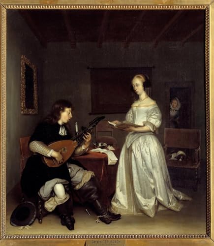 Impression d'affiches le duo de Gerard Ter Borch toile artistique premium 60x90