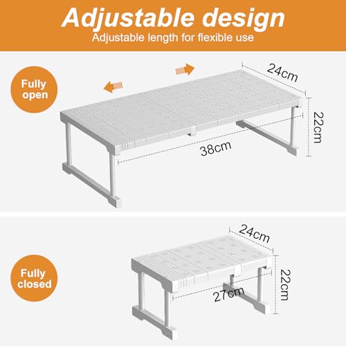 Schrank-Spannregal, Verstellbare Regale Für Schrank, Erweiterbares Einlegeböden Schrankregal, Aufbewahrungsregal, Nagelfrei Teleskop Regaltrenner Für Kleiderschrank, Schrank, Küche, Badezimmer