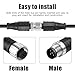 YACSEJAO M12 Connector Aviation Sensor Cable 25CM/0.8FT 5 Pin M12 1 Male+1 Female Wiring Cable IP67 Outdoor Waterproof Industrial Circular Connector (5 Pin)