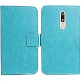 Gukas Color Design PU Wallet Flip Leather with Card Slots Cover Skin Protection Case Shell for Xgody D22 5.5' (Blue)