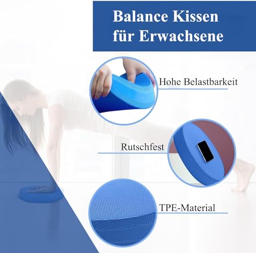 TANSAR Ovale Schaumstoff-Balance-Pads, Weich Komfortables Ganzkörpertraining Balance Pad für Fitness, Balance Kissen für Erwachsene, 28 X 17 X 6cm