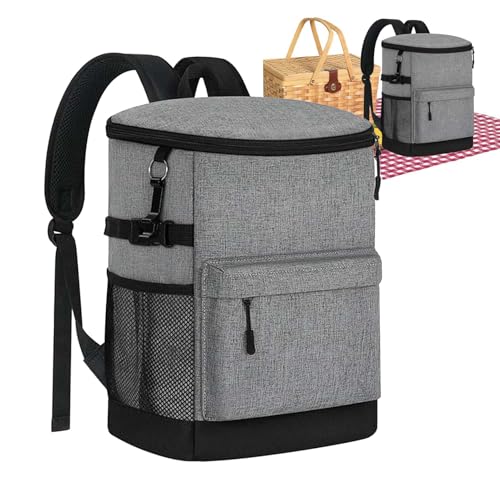 Enfriador De Mochila Aislado - Bolsa De Viaje De La Mochila Con Fuga De 30 Latas | Bolsa De Preparación De Comidas Impermeable Ligero, Pecho De Hielo Para El Almuerzo Picnic Beach Work Trabajo
