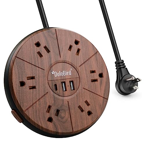Power Strip Surge Protector 6 AC outlets with USB and USB-C PD 20W Fast Charging 15A 1875W high Power Output Widely Spaced Multi outlets Circuit Breaker Safeguard for Home,Office, Dorm Room