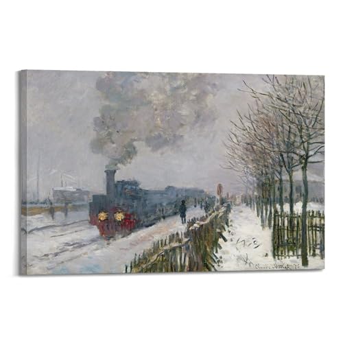 Monet Le train dans la neige tableau décoration murale