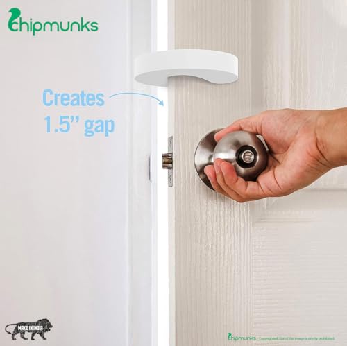 Image of Chipmunks Baby Proofing Finger Pinch Door Guard for Kids Safety, Made in India, Door Stopper Guard for Accidental Door Lock & Slamming for Child, Babies & Pet Safety (White, Pack of 6)