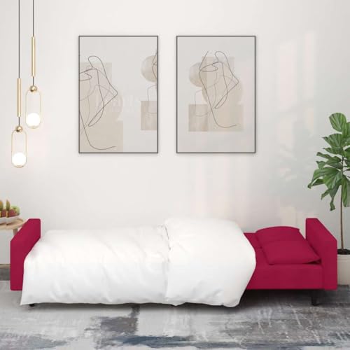 Sofá cama de 2 plazas con función de sueño de 220 cm ajustable con 2 almohadas 4