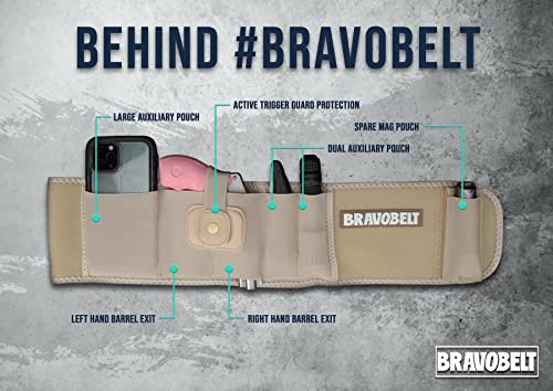 BravoBelt Belly Band Holster - Athletic Fit for Running, Jogging, Hiking - G17-43 S&W M&P 40 Shield | for Men & Women (Tactical Nude, Standard - Up to 44" Belly) - Thumbnail 2