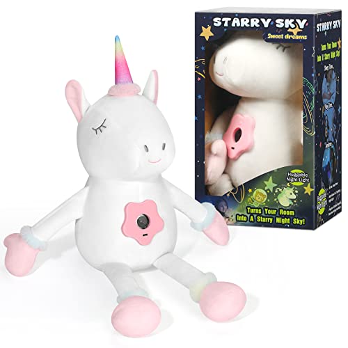 Diilswx Unicorn Stuffed Animal（ Rechargeable Led Projection Lamp - 17'' ）& Monkey Stuffed Animal (Dynamic Night Light Of Galaxy Theme - 10.5'') #TOP7