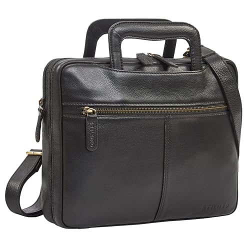 Sacoche ordinateur cuir STILORD contre le désordre | Porte-document compact homme actif