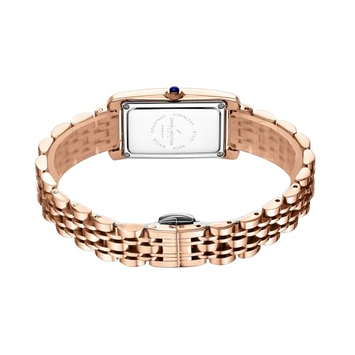 Image of Daniel Hechter Paris Solferino Collection Stylish Analog Watch for Women with Rectangular Dial, Roman Accents, Stainless Steel Strap & Water Resistant - DHW2010