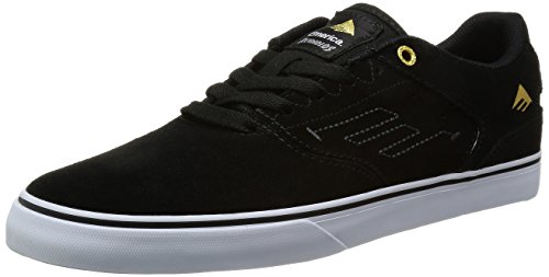 Emerica Men's the Reynolds Low Vulc Skate Shoe, black/white, 7 Medium US