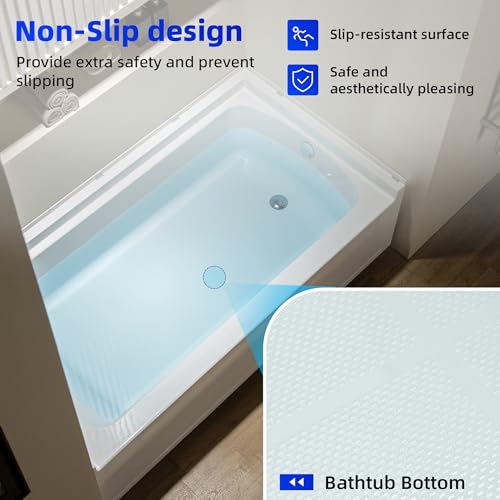 WOODBRIDGE 60” x 32” Alcove Soaking Bathtub in white with Left-Hand Drain Hole – Tub Only (No Wall Panels)