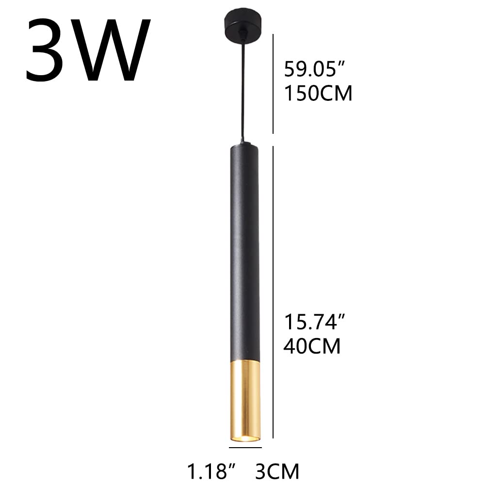RAGGZZ Okrągłe Lampy Wiszące Rurkę Nowoczesne Wisiorek Led Długa Rurka Wisząca Światło Czarna Lampa Wisząca Pojedyncza Głowa Cylindryczne Zawieszenie Światło Cylindryczne Światło Salonu/3*40Cm/White L