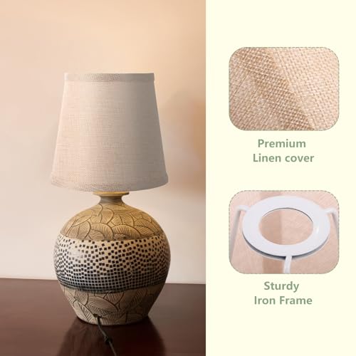 6 Pack Lamp Shade, Modern Tapered Fabric Lamp Shades for Table Lamps, Chandeliers Floor Wall Lamps, 6" E14/E27 Linen Light Shade, Small Lampshade - Image 4