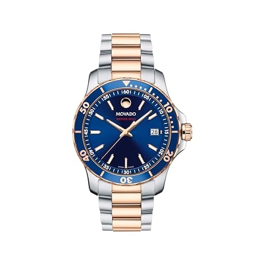 Movado Series 800 Men's Sport Watch - Swiss Quartz Movement, Stainless Steel Link Bracelet - 20 ATM Water Resistance - Luxury Fashion Timepiece for Him - Diver-Inspired - 40mm