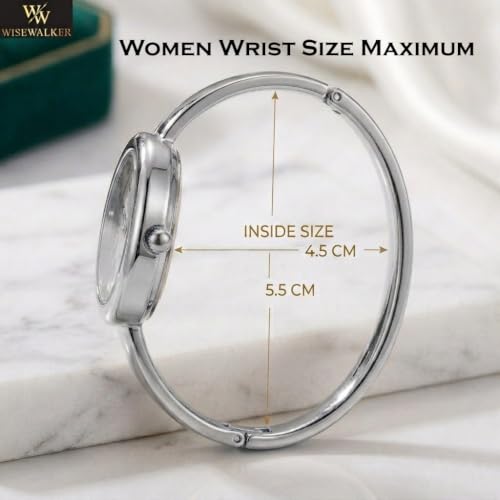 Image of WISEWALKER Women & Girls Premium Quality Oval Dial Bangle Bracelet Watch for Ladies Wrist Watch | Casual | Formal | Traveling | Party Watch for Women