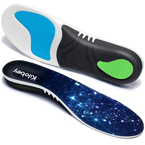 Plantar Fasciitis Arch Support Insoles for Women Men, Kilobey Orthotic Feet Insoles Relieve Foot Pain, Flat Feet, High Arch. Arch Support Gel Comfort Insole for Running, Athletic, Work Boots Shoe...