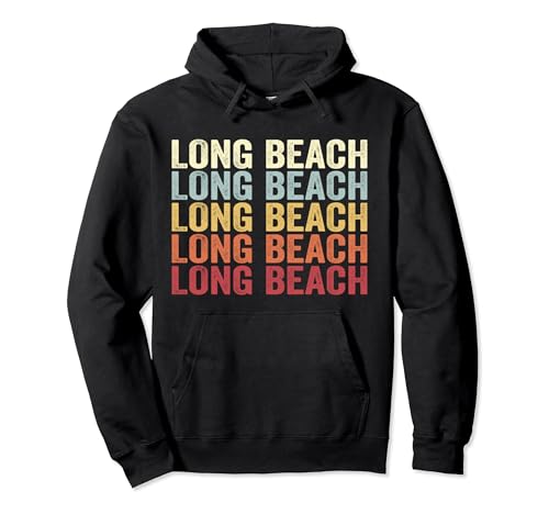 Long Beach California Long Beach CA Retro Vintage Text Sweat à Capuche