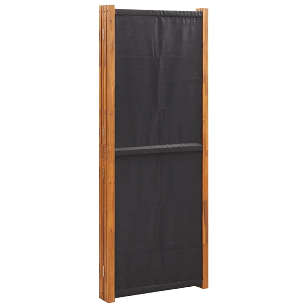 Paravent 4 pièces noir en bois d'acacia massif 280 x 180 cm, résistant aux intempéries, pliable, paravent extérieur, brise-vue, vestiaire multifonctionnel, mur espagnol