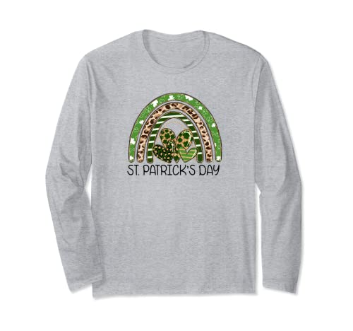 St. Patrick's Day Regenbogen, St. Patty's Day 4-blättriges Kleeblatt Langarmshirt