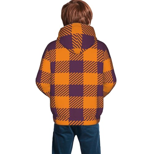 Fall Buffalo Plaid Kid Hoodies Boys Sweatshirts Girls Pullover with Pocket4
