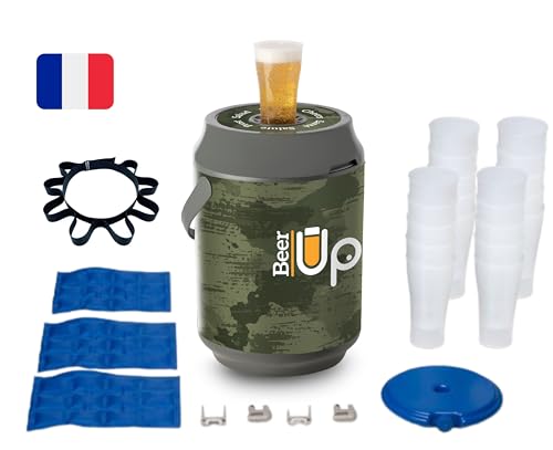 BEER UP - Grifo de Cerveza Portátil LIFE STYLE 20 Vasos para Barriles de 5L Beertender® - Dispensador Barriles de Cerveza Fresca 20h sin Electricidad - Eventos, Picnics, Aperitivos (NATURE)