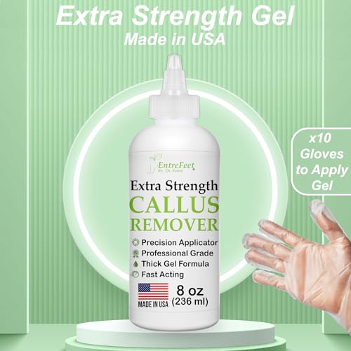 Image of Dr. Entre's Callus Remover Gel Kit for Feet: Foot File, Pumice Stone, 5 Glove Pairs for Gel Application, Spa Kit, Foot Care, Pedicure Tools, Scrubber, 8oz