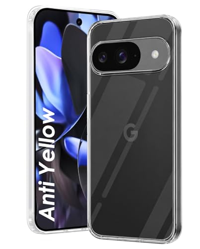 Image of DIZORO Compatible with Google Pixel 9 /9 Pro Back Cover Case Clear,[ Anti Yellow ][Military Grade Protection] Hard PC Back Cover Transparent