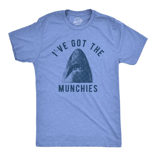 T-shirt homme Snack Attack imprimé requin humour en coton pour l'été