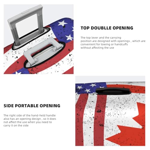 Travel Luggage Cover Half America And Half Canada Flag Fashion Washable Baggage Suitcase Protector Fit For Luggage Small4