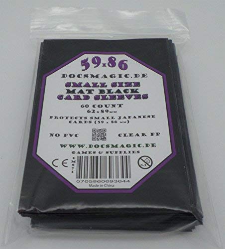 de 60 Double Mat Black Card Sleeves Small Size 62 x 89 - YGO