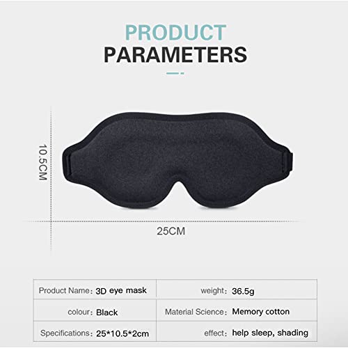 3D slaapmasker voor dames en heren, 100% licht blokkerend oogmasker, huidvriendelijk zijden slaapmasker, 3D-contourculaire oogbandage met verstelbare band voor reizen, dutjes, slapen - Image 8
