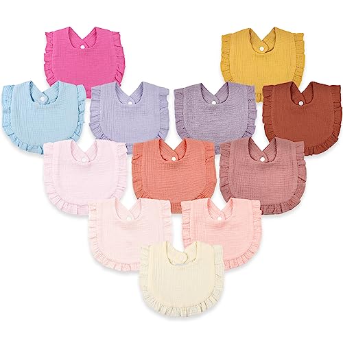 Image of Baby Bibs Muslin Drool Teething Drooling Bibs for Baby Girl Boy Muslin Cotton
