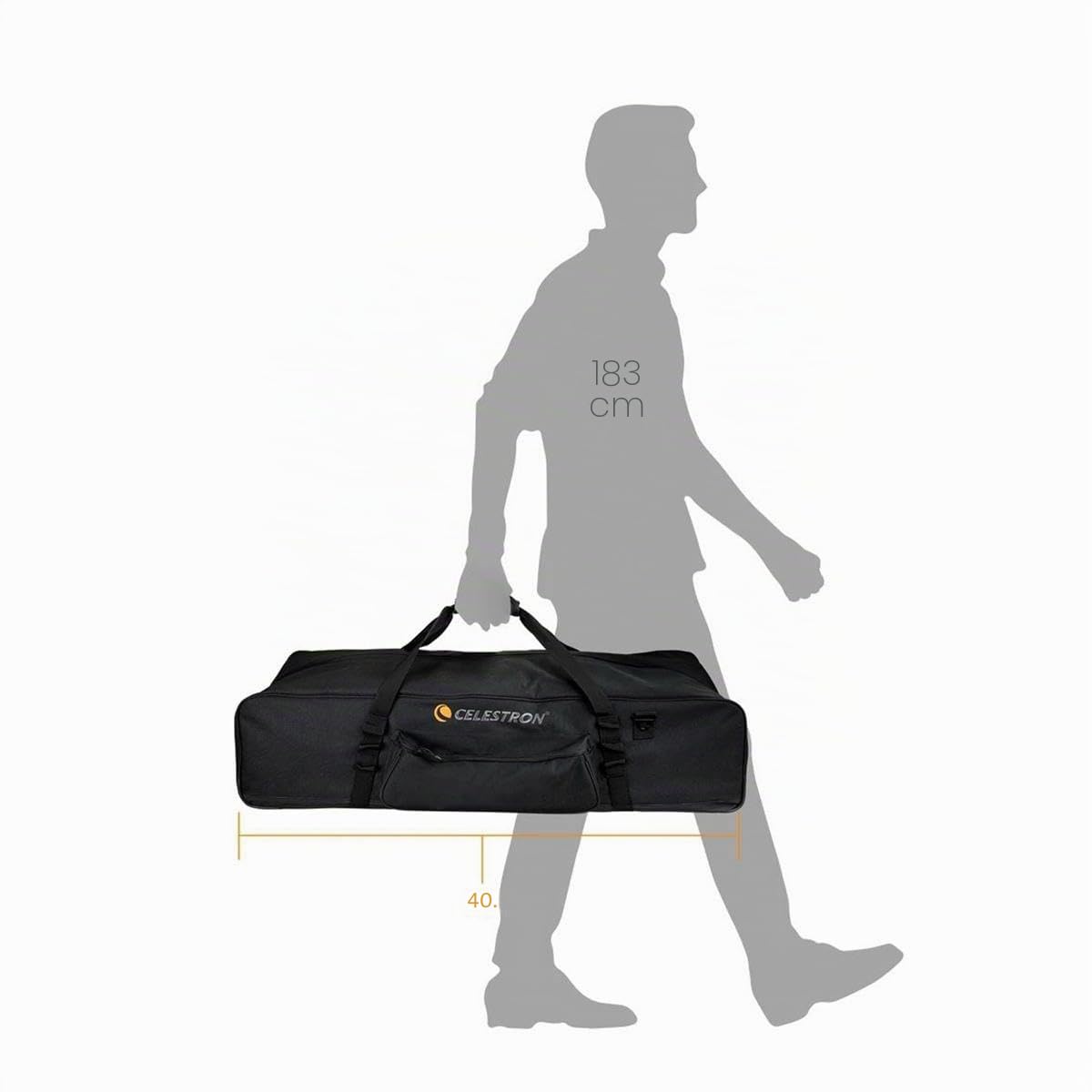 Celestron 94025 40” Full Kit Telescope Bag – Storage & Carry Case for Telescope, Mount, Tripod and Accessories with Configurable Padded Internal Walls and Bonus Accessory Bag, Black