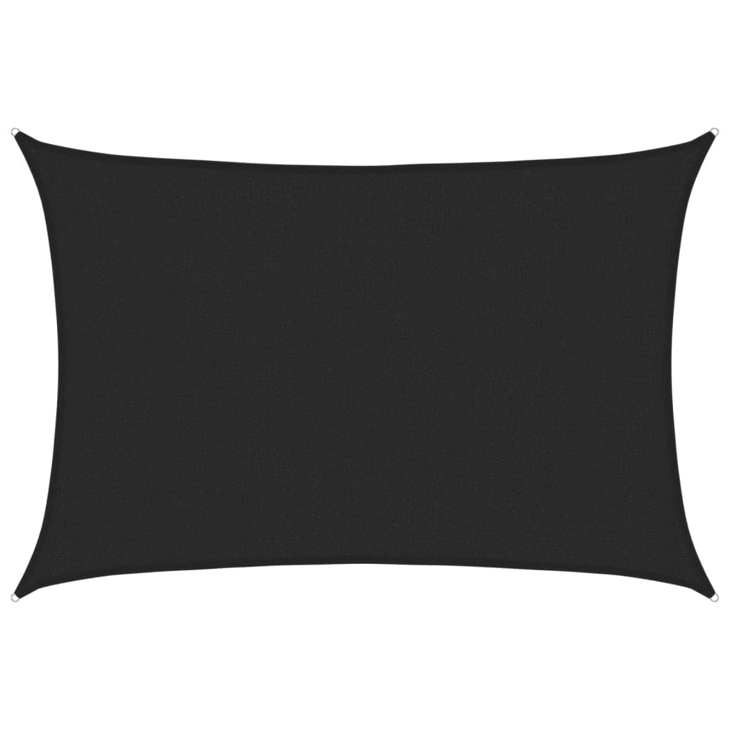 vidaXL Sunshade Sail | Black HDPE Rectangular Sun Guard | -Resistant & UV-Proof | Wind & Water Permeable | Includes Stainless Steel Fasteners & Ropes | Size: 2.5 x 3.5m — image 1