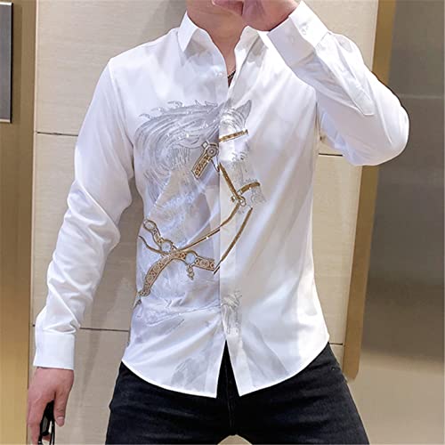 Men's Luxury Shirts Slim Fit Casual Animal Horse Shirts2