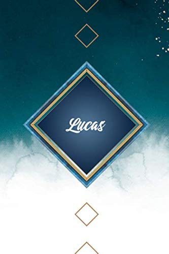 Notebook Personalized Lucas Lined Journal Notebook , Blue Ocean Watercolor