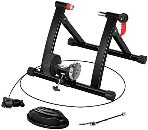 Yaheetech Turbo Trainer Bike Trainers Bike Stand for Indoor Riding Road Bike Training Stand with 6 Speed Levels & Noise Reduction Wheel for 26''-29'' Wheels