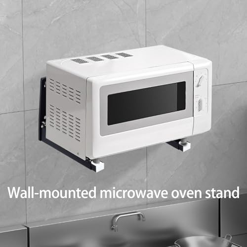 Étagère murale micro-ondes en acier réglable pour petites cuisines et studios - 5