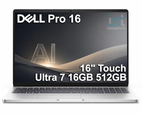 Image of Dell Pro 16 PC16250 (Next Gen Latitude 3550) Business AI PC Laptop (16 inch FHD+ Touchscreen, Intel Core Ultra 7 265U, 16GB DDR5, 512GB SSD) 1080P IR Webcam, Thunderbolt 4, Backlit, Anti-Glare, Win 11 Pro