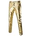 Boyland Mens Casual Night Club Metallic Moto Jeans Style Flat Front Suit Pants/Straight Leg Trousers