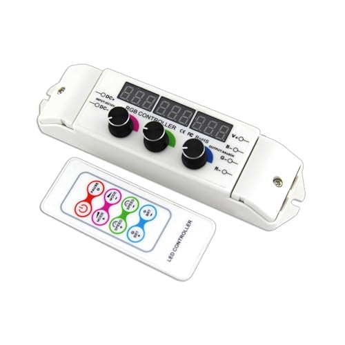 Controlador atenuador LED RGB 20A con perilla para control de brillo 2