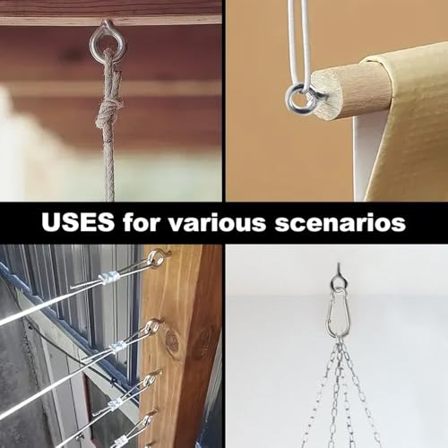 YDHfdc 10 Stück Ringschraube M5 Langem Schaft ösenschraube Edelstahl Ringschrauben Zum Befestigen und Aufhängen Verwendet,61mm