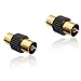 Price comparison product image CDL Micro Gold Plated TV Coax Aerial Adapter Female to Female (F-F) Gender Changer/Joiner - Black (Pack of 2)
