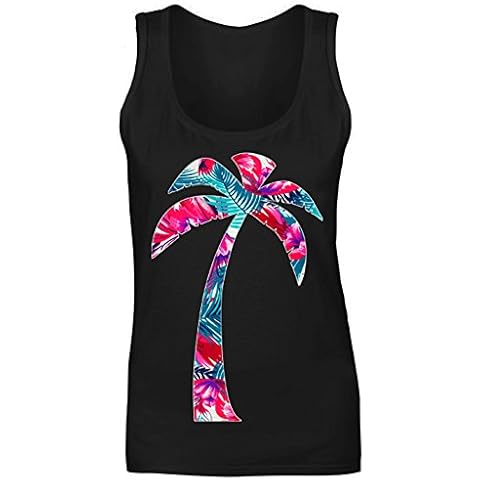 Palm Tree Floral Holiday Vest Top Black Cover