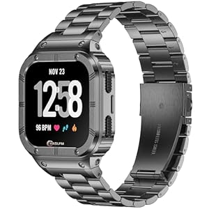 HASLFM H-F-3 Edelstahl-Smartwatch-Armband mit Hülle